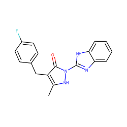 Cc1[nH]n(-c2nc3ccccc3[nH]2)c(=O)c1Cc1ccc(F)cc1 ZINC000169325971