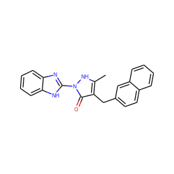 Cc1[nH]n(-c2nc3ccccc3[nH]2)c(=O)c1Cc1ccc2ccccc2c1 ZINC000169325787