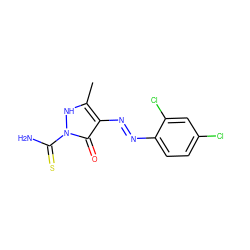 Cc1[nH]n(C(N)=S)c(=O)c1/N=N/c1ccc(Cl)cc1Cl ZINC000169325516