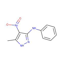 Cc1[nH]nc(Nc2ccccc2)c1[N+](=O)[O-] ZINC000006681142