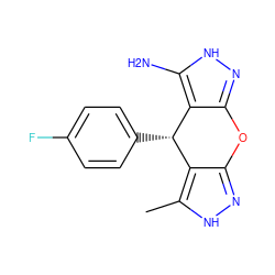 Cc1[nH]nc2c1[C@H](c1ccc(F)cc1)c1c(n[nH]c1N)O2 ZINC001772582417