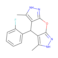 Cc1[nH]nc2c1C(c1ccccc1F)c1c(n[nH]c1C)O2 ZINC001772651423