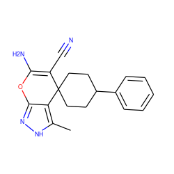 Cc1[nH]nc2c1C1(CCC(c3ccccc3)CC1)C(C#N)=C(N)O2 ZINC000006492114