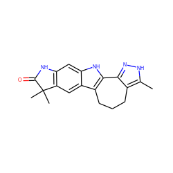 Cc1[nH]nc2c1CCCc1c-2[nH]c2cc3c(cc12)C(C)(C)C(=O)N3 ZINC000040891961