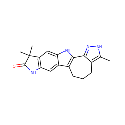 Cc1[nH]nc2c1CCCc1c-2[nH]c2cc3c(cc12)NC(=O)C3(C)C ZINC000040394697