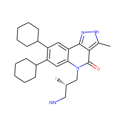 Cc1[nH]nc2c1c(=O)n(C[C@@H](F)CN)c1cc(C3CCCCC3)c(C3CCCCC3)cc21 ZINC000028957086