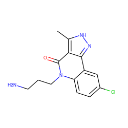 Cc1[nH]nc2c1c(=O)n(CCCN)c1ccc(Cl)cc21 ZINC000028957054