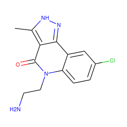 Cc1[nH]nc2c1c(=O)n(CCN)c1ccc(Cl)cc21 ZINC000028957045