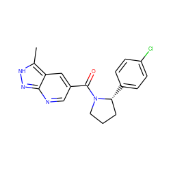 Cc1[nH]nc2ncc(C(=O)N3CCC[C@H]3c3ccc(Cl)cc3)cc12 ZINC000194285694