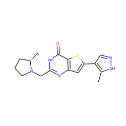 Cc1[nH]ncc1-c1cc2nc(CN3CCC[C@@H]3C)[nH]c(=O)c2s1 ZINC000145249012