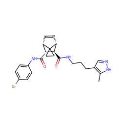 Cc1[nH]ncc1CCCNC(=O)[C@H]1[C@H](C(=O)Nc2ccc(Br)cc2)[C@@H]2C=C[C@H]1C21CC1 ZINC000168415535