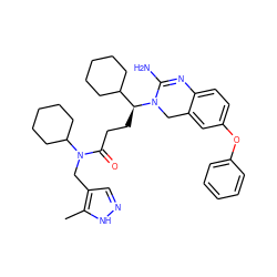 Cc1[nH]ncc1CN(C(=O)CC[C@@H](C1CCCCC1)N1Cc2cc(Oc3ccccc3)ccc2N=C1N)C1CCCCC1 ZINC000084669686