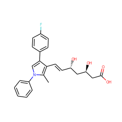 Cc1c(/C=C/[C@H](O)C[C@@H](O)CC(=O)O)c(-c2ccc(F)cc2)cn1-c1ccccc1 ZINC000096905851