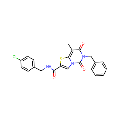 Cc1c(=O)n(Cc2ccccc2)c(=O)n2cc(C(=O)NCc3ccc(Cl)cc3)sc12 ZINC000034298645