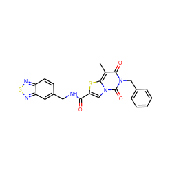 Cc1c(=O)n(Cc2ccccc2)c(=O)n2cc(C(=O)NCc3ccc4nsnc4c3)sc12 ZINC000034245519