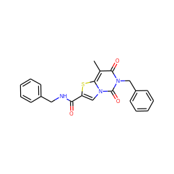 Cc1c(=O)n(Cc2ccccc2)c(=O)n2cc(C(=O)NCc3ccccc3)sc12 ZINC000034341348