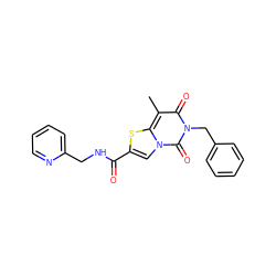 Cc1c(=O)n(Cc2ccccc2)c(=O)n2cc(C(=O)NCc3ccccn3)sc12 ZINC000038467173