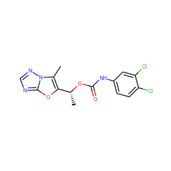 Cc1c([C@@H](C)OC(=O)Nc2ccc(Cl)c(Cl)c2)oc2ncnn12 ZINC000066252727