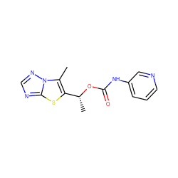 Cc1c([C@@H](C)OC(=O)Nc2cccnc2)sc2ncnn12 ZINC000066058853