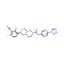 Cc1c([C@@H]2CN3CCN(C(=O)Cc4ccc(-n5cnnn5)nc4)C[C@H]3CO2)ccc(F)c1C#N ZINC000206952520