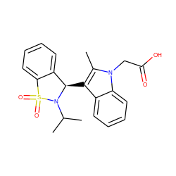 Cc1c([C@@H]2c3ccccc3S(=O)(=O)N2C(C)C)c2ccccc2n1CC(=O)O ZINC000049112315