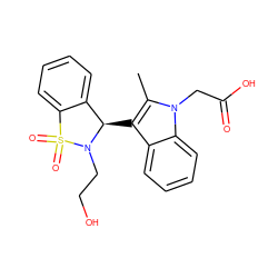 Cc1c([C@@H]2c3ccccc3S(=O)(=O)N2CCO)c2ccccc2n1CC(=O)O ZINC000049050225