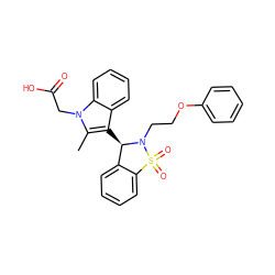 Cc1c([C@@H]2c3ccccc3S(=O)(=O)N2CCOc2ccccc2)c2ccccc2n1CC(=O)O ZINC000049035964