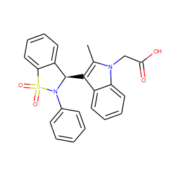 Cc1c([C@@H]2c3ccccc3S(=O)(=O)N2c2ccccc2)c2ccccc2n1CC(=O)O ZINC000049035700