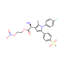 Cc1c([C@H](N)C(=O)OCCO[N+](=O)[O-])cc(-c2ccc(S(C)(=O)=O)cc2)n1-c1ccc(F)cc1 ZINC000103232543