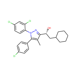 Cc1c([C@H](O)CC2CCCCC2)nn(-c2ccc(Cl)cc2Cl)c1-c1ccc(Cl)cc1 ZINC000095586411