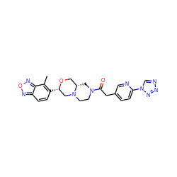 Cc1c([C@H]2CN3CCN(C(=O)Cc4ccc(-n5cnnn5)nc4)C[C@H]3CO2)ccc2nonc12 ZINC000219373972