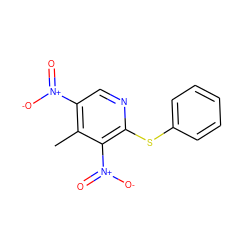 Cc1c([N+](=O)[O-])cnc(Sc2ccccc2)c1[N+](=O)[O-] ZINC000006996041