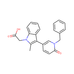 Cc1c(-c2ccc(=O)n(Cc3ccccc3)c2)c2ccccc2n1CC(=O)O ZINC000117015518