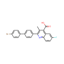 Cc1c(-c2ccc(-c3ccc(Br)cc3)cc2)nc2ccc(F)cc2c1C(=O)O ZINC000029332160