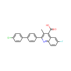 Cc1c(-c2ccc(-c3ccc(Cl)cc3)cc2)nc2ccc(F)cc2c1C(=O)O ZINC000029331733