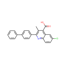 Cc1c(-c2ccc(-c3ccccc3)cc2)nc2ccc(Cl)cc2c1C(=O)O ZINC000029333185