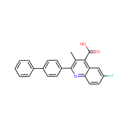 Cc1c(-c2ccc(-c3ccccc3)cc2)nc2ccc(F)cc2c1C(=O)O ZINC000002047004