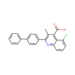 Cc1c(-c2ccc(-c3ccccc3)cc2)nc2cccc(Cl)c2c1C(=O)O ZINC000006068948