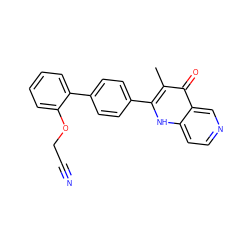 Cc1c(-c2ccc(-c3ccccc3OCC#N)cc2)[nH]c2ccncc2c1=O ZINC000073296274