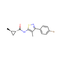 Cc1c(-c2ccc(Br)cc2)nsc1NC(=O)[C@@H]1C[C@H]1C ZINC000084603002