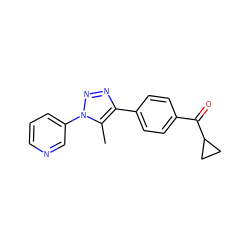 Cc1c(-c2ccc(C(=O)C3CC3)cc2)nnn1-c1cccnc1 ZINC000045254701