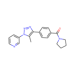 Cc1c(-c2ccc(C(=O)N3CCCC3)cc2)nnn1-c1cccnc1 ZINC000045303339