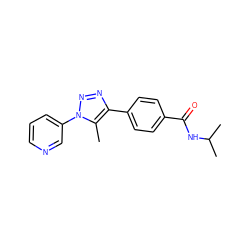 Cc1c(-c2ccc(C(=O)NC(C)C)cc2)nnn1-c1cccnc1 ZINC000045245810