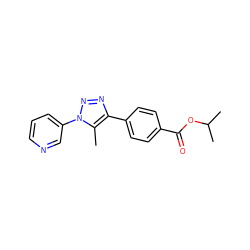 Cc1c(-c2ccc(C(=O)OC(C)C)cc2)nnn1-c1cccnc1 ZINC000045257121