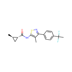 Cc1c(-c2ccc(C(C)(F)F)cc2)nsc1NC(=O)[C@@H]1C[C@H]1C ZINC000084603004