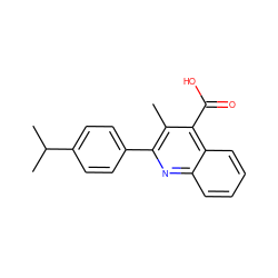 Cc1c(-c2ccc(C(C)C)cc2)nc2ccccc2c1C(=O)O ZINC000000205281