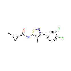 Cc1c(-c2ccc(Cl)c(Cl)c2)nsc1NC(=O)[C@@H]1C[C@H]1C ZINC000084603003