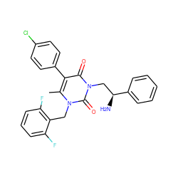 Cc1c(-c2ccc(Cl)cc2)c(=O)n(C[C@H](N)c2ccccc2)c(=O)n1Cc1c(F)cccc1F ZINC000028386367