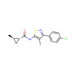 Cc1c(-c2ccc(Cl)cc2)nsc1NC(=O)[C@@H]1C[C@H]1C ZINC000043197890