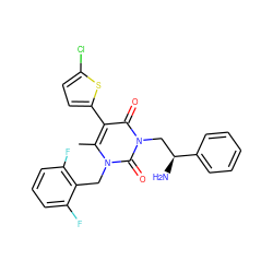 Cc1c(-c2ccc(Cl)s2)c(=O)n(C[C@H](N)c2ccccc2)c(=O)n1Cc1c(F)cccc1F ZINC000028390532